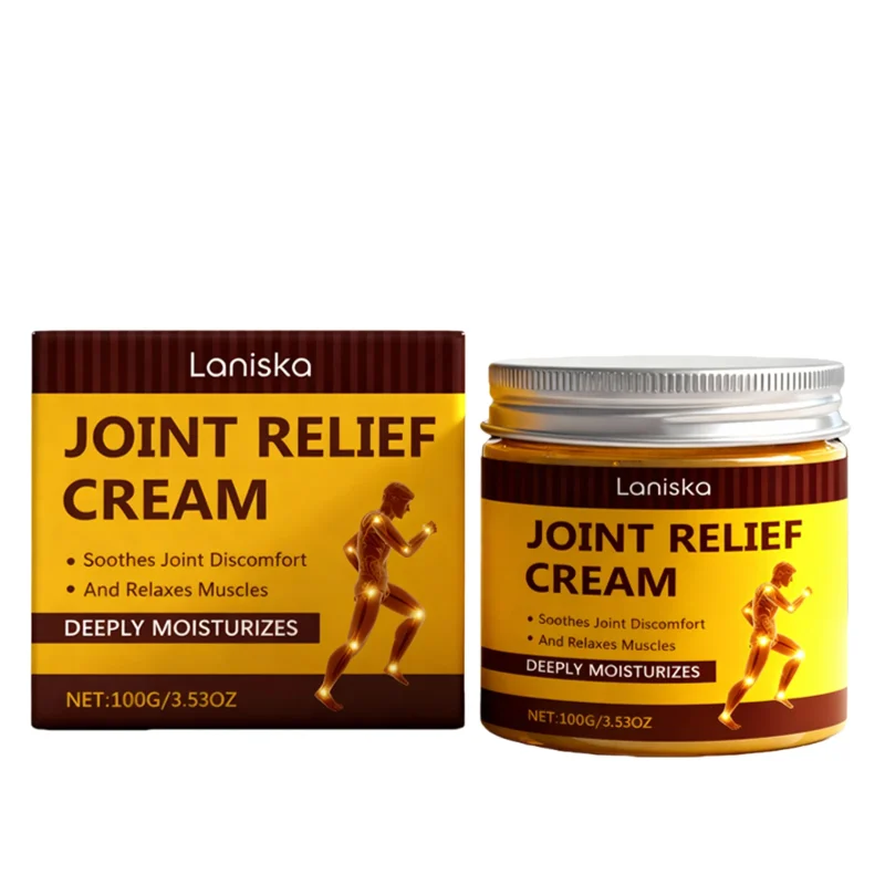 laniska-joint-relief-cream-100g-lan-d3h73hj9-1 Laniska Joint Relief Cream 100g in white jar for soothing knee, wrist, and ankle discomfort