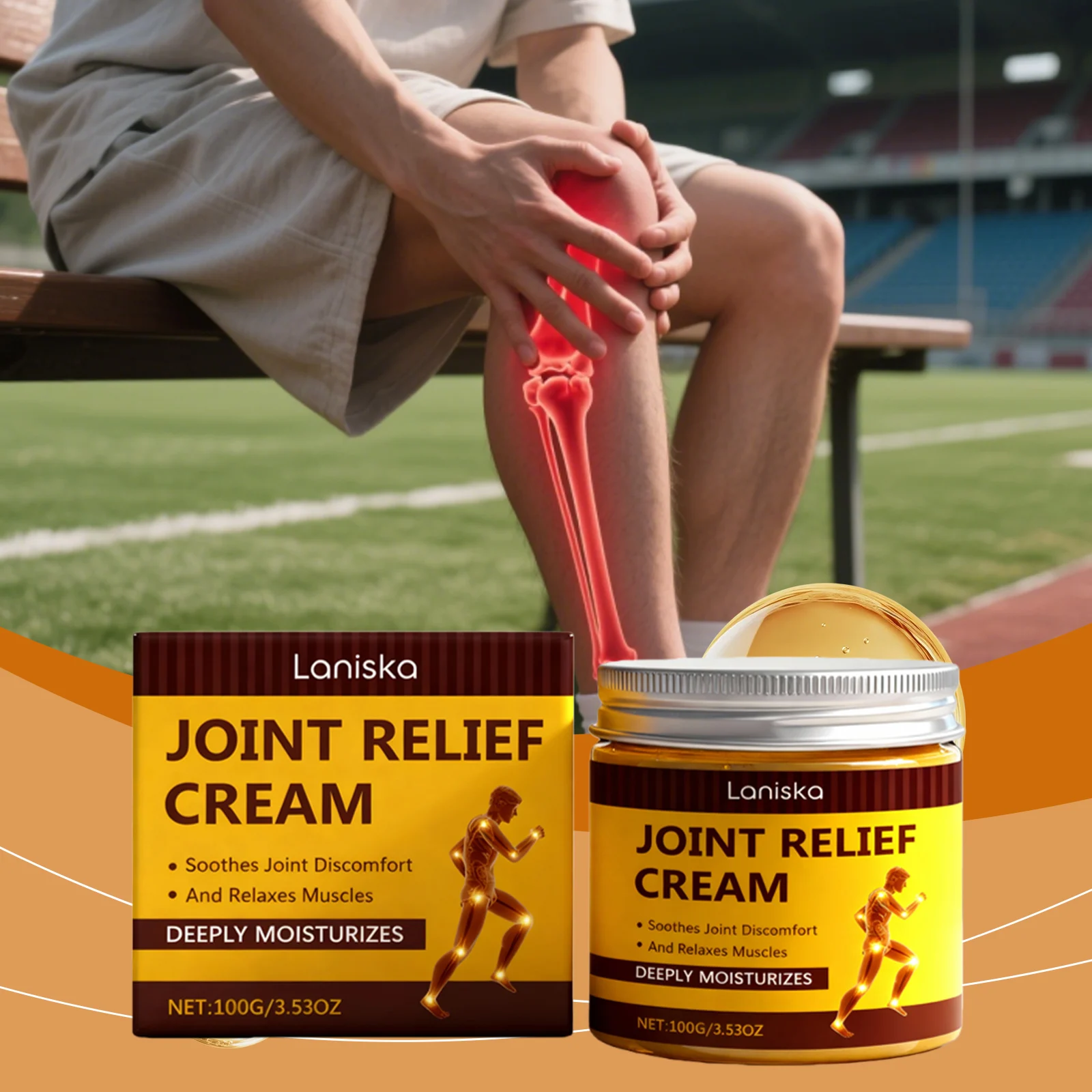 Joint Relief Cream for Knee, Wrist & Ankle Support - 100g 2 laniska joint relief cream 100g lan d3h73hj9 desc 2