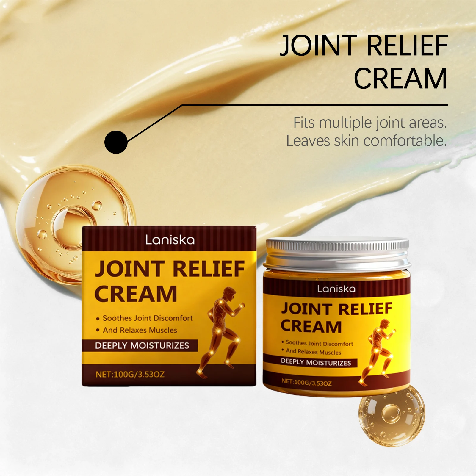 Joint Relief Cream for Knee, Wrist & Ankle Support - 100g 7 laniska joint relief cream 100g lan d3h73hj9 desc 7
