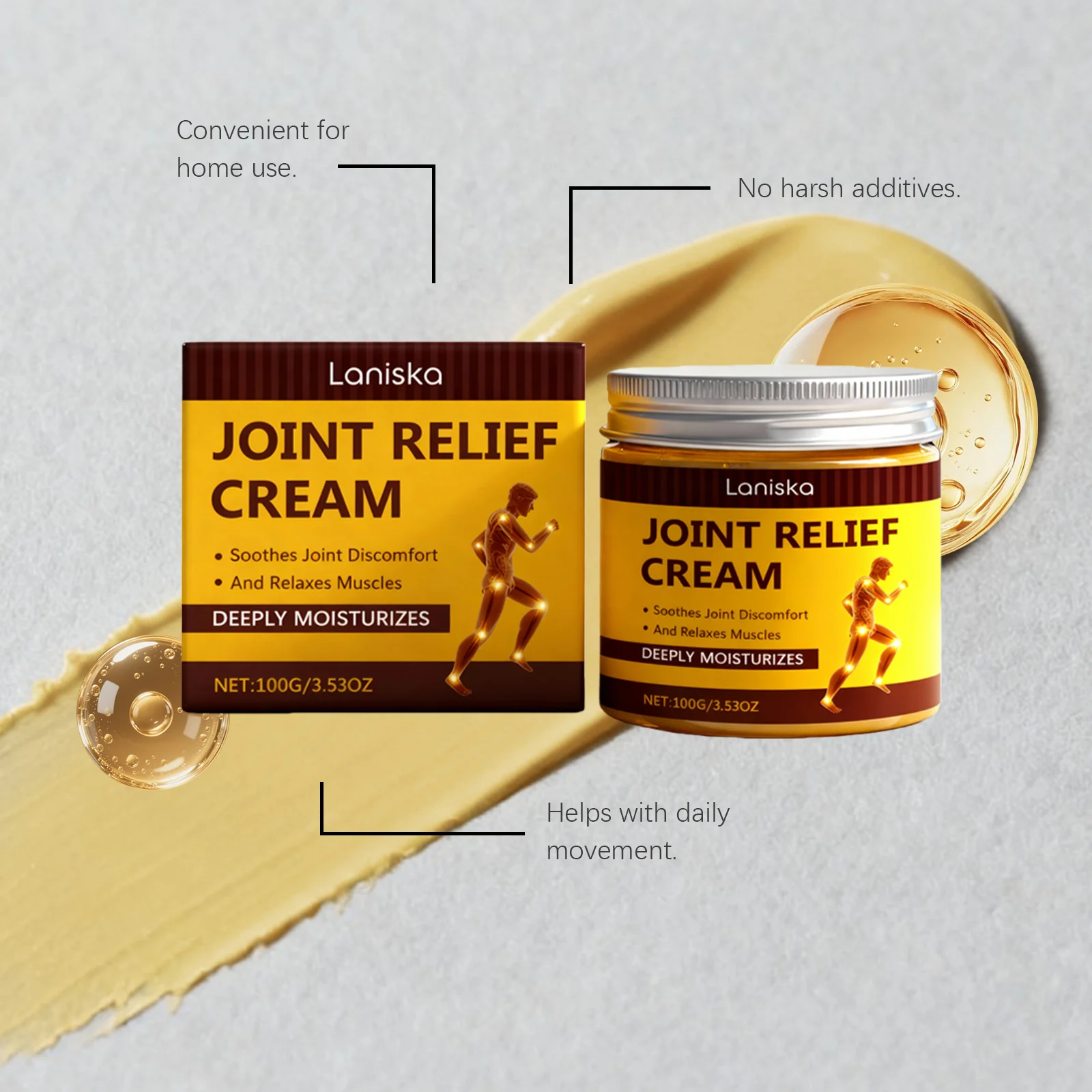 Joint Relief Cream for Knee, Wrist & Ankle Support - 100g 8 laniska joint relief cream 100g lan d3h73hj9 desc 8