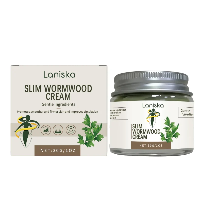 Laniska Mugwort Cream 30g in a sleek white jar for soothing sensitive skin and improving texture