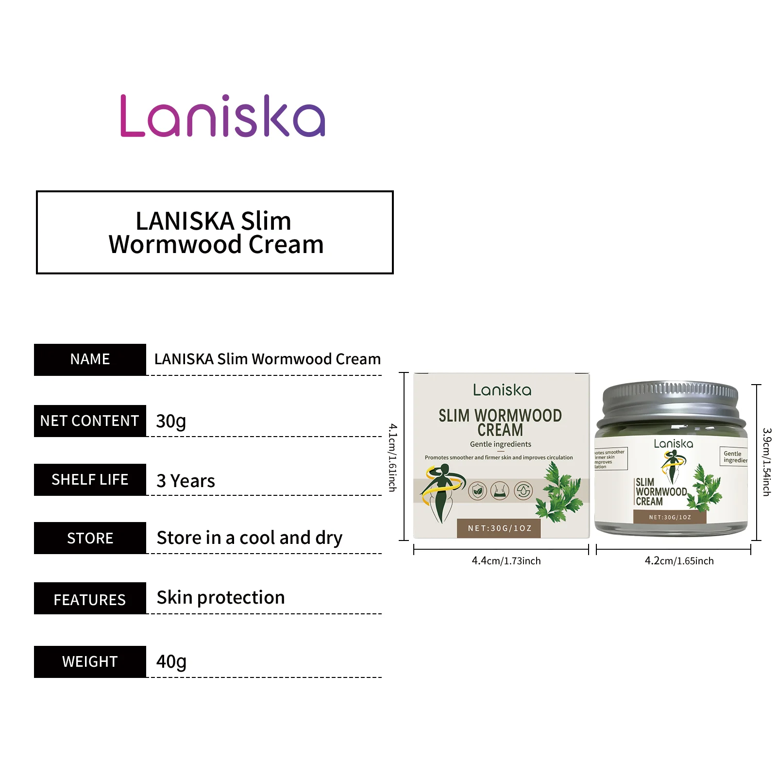 Mugwort Cream 30g for Gentle Moisturizing, Soothing, and Smoothing Skin 1 laniska mugwort cream 30g lan 3mvmk734 desc 1