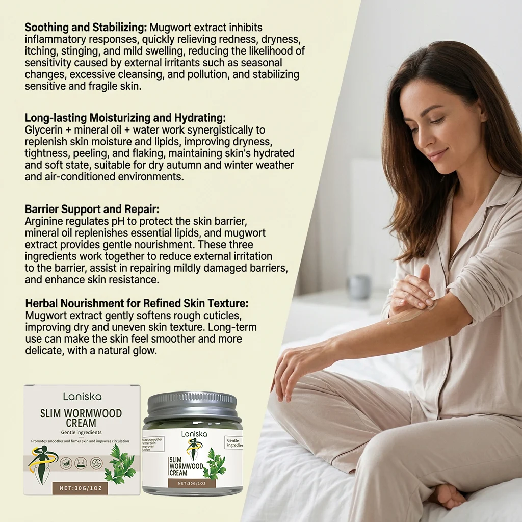 Mugwort Cream 30g for Gentle Moisturizing, Soothing, and Smoothing Skin 6 laniska mugwort cream 30g lan 3mvmk734 desc 6