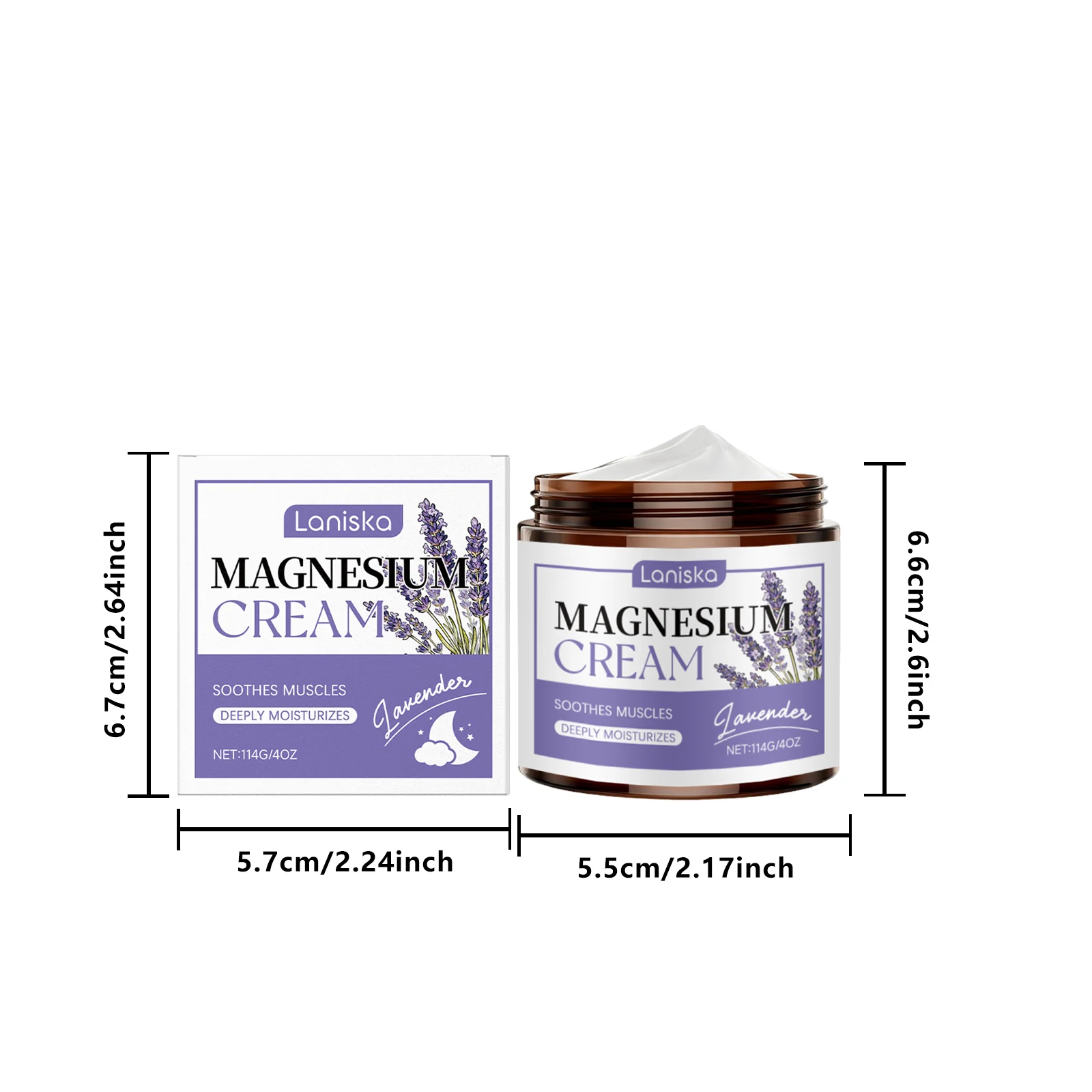Laniska Lavender Body Cream for Muscle Relief, Deep Hydration & Sleep Support 1 lavender body moisturizing cream lan 945es2s3 desc 1